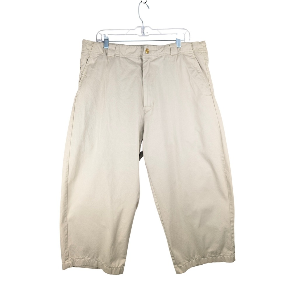 SCOTTEVEST Chino Pants Mens 38x23.5 Tan Cotton Hidden Pocket Travel Altered